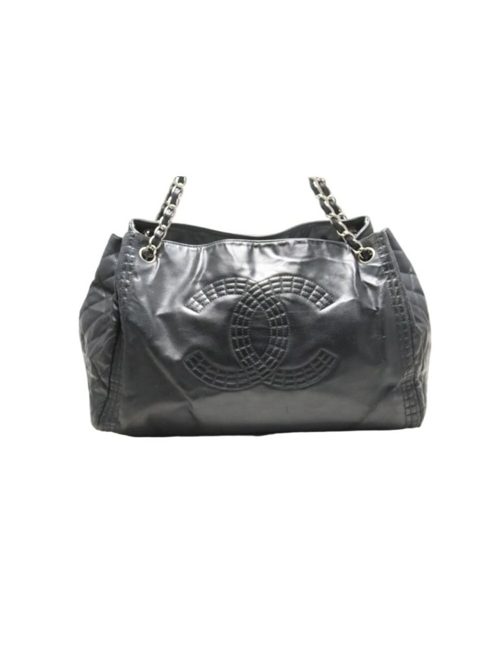 Chanel 16 Jumbo CC Logo Quilted Leather Chain Shoulder